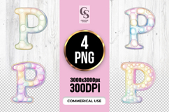 Letter P Bubble Alphabet Clipart Sublimation PNG Product Image 1