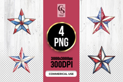 Patriotic Star Clipart Sublimation PNG Product Image 1