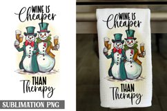 Winey Snowman Kitchen Towel Sublimation| Kitchen Dish Towel Product Image 10