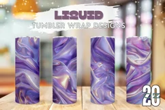 Holographic Waves Tumbler Sublimation, Purple Tumbler Wrap Product Image 1