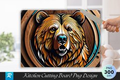 Wooden Bear Cutting Board Sublimation Design Product Image 1
