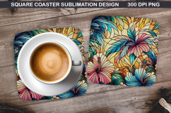 Tropical Coaster Sublimation, Summer Coaster PNG Design Product Image 1