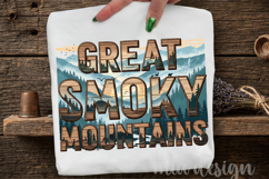 Great Smoky Mountains PNG, Vintage National Park Bear Design Product Image 1