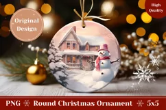 Watercolor Christmas Ornament, Snowman Ornament Design Product Image 1