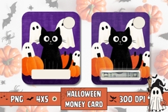 Cartoon Halloween Money Card, Cartoon Cat Money Card PNG Product Image 1