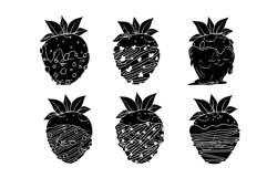 Set of chocolate covered strawberry silhouettes. Product Image 1