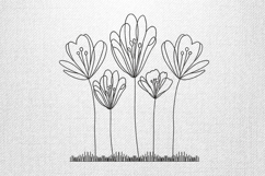 Minimalist Line Art Floral Embroidery Design Product Image 1