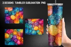 Colorful Alcohol Ink Tumbler Sublimation Desings Product Image 1