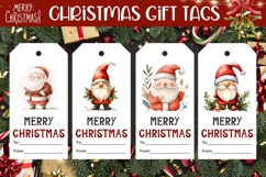 Cartoon Christmas Santa Claus Gift Tags Printable Product Image 1