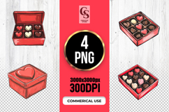 Heart Chocolate Box Clipart Sublimation PNG Product Image 1