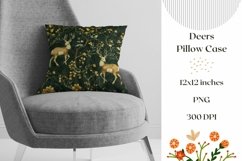 Cute Deers Pillow Case Design, Forest Pillow Template Product Image 1