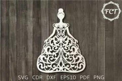 Princess SVG|Princess Girl Paper cut Cricut Laser template Product Image 1