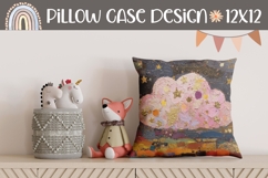 Cartoon Clouds Pillow Case Design, Stars Pillow Template Product Image 1