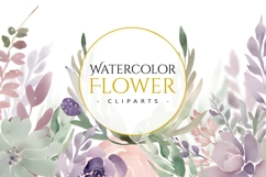 Watercolor Floral Clipart PNG, Decorative Floral Ornament Product Image 1