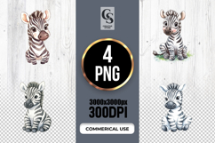 Cute Baby Zebra Safari Animal Clipart Sublimation PNG Product Image 1