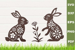 Spring Bunny SVG Design|Easter Laser cut, Cricut, Silhouette Product Image 1