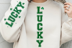 Lucky SVG, St Patrick's Day PNG, Retro Shamrock PNG, Lucky Product Image 2