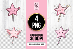 Cute Magic Star Wand Clipart Sublimation PNG Product Image 1
