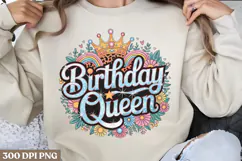 Birthday queen PNG, Birthday Sublimation PNG Product Image 1