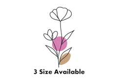 Minimal Line Art Flower Embroidery Design Product Image 1