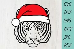 Christmas Svg, Tiger Santa Claus Svg, Tiger Svg, Symbol 2022 Product Image 1