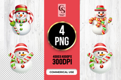 Candy Style Snowman Clipart Sublimation PNG Product Image 1