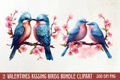 Breeds of Valentine Kissing Birds, Valentine's Day Clipart Product Image 1