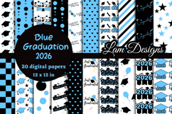 Graduation 2026 blue digital papers Product Image 1