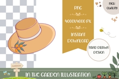 Hand Drawn Garden Hat Illustration, Cartoon Hat PNG Product Image 1