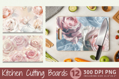 Delicate Pastel Roses Cutting Boards sublimation Design Product Image 1