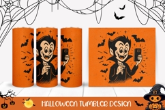 Cartoon Halloween Bats Tumbler, Halloween Vampire PNG Product Image 1