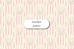 Pink Coastal Seashell Stripe Seamless Pattern Product Image 1