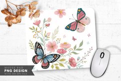 Butterfly And Floral Temporary Tattoo Mouse Pad PNG Design Product Image 1