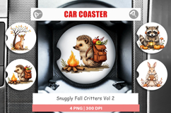 Car Coaster Snuggly Fall Critters Product Image 1