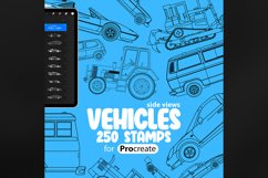 250 Procreate Vehicles side view Stamp Brushes Product Image 1