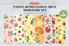 Pastel Retro Floral &amp; Fruit Bookmark Set,Cute Vintage 70s Product Image 1