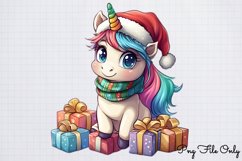 Unicorn Christmas Winter Clipart PNG Product Image 1
