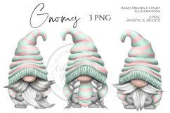 Pink and Mint Stripped Gnomes | Clipart PNG Product Image 1