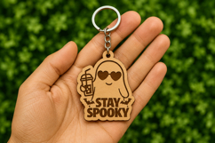 Summer Halloween Cute Ghost Keychain SVG Product Image 1