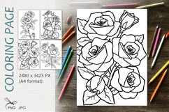 Rose flowers|Coloring page Product Image 1