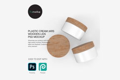 Plastic Jars With Wooden Lids - PSD Mockup Product Image 1