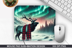 Bull Elk Mouse Pad Sublimation, Christmas Mouse Pad PNG Product Image 1