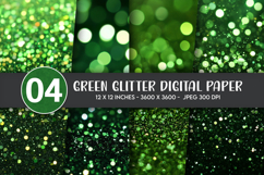 Green Glitter Digital Paper Product Image 1