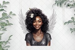 Female Black Angel Sublimation Clipart Product Image 1