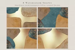 Gold Watercolor Shapes Jpg - Png Overlays Product Image 3