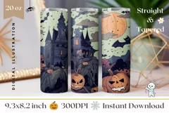Halloween Tumbler Wrap, Halloween Pumpkins Tumbler Design Product Image 1
