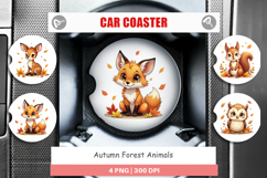 Autumn Forest Animals Car Coaster Product Image 1
