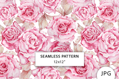 Pink Roses Seamless Pattern, Digital Paper Product Image 1