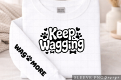 Keep Wagging Cute Dog Lover Sleeve Design PNG Product Image 2
