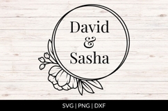 Hand Drawn Wedding Wreath SVG With Floral Leaf Border Product Image 1